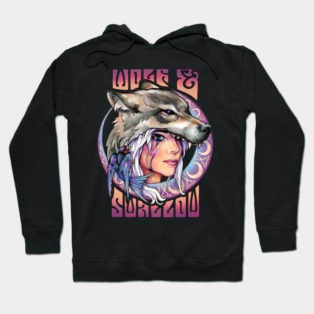 Wolf & Swallow - Art Nouveau [FIRE] Hoodie by Lix